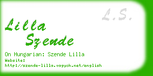 lilla szende business card